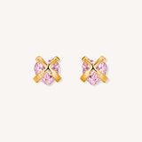 Rose Pink Heart Earrings