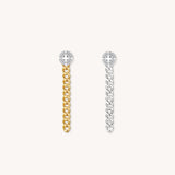 Cuban Chain with Diamond Earrings