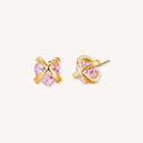 Rose Pink Heart Earrings