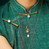 Star Anise Pearl Pendant Necklace