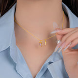 Luméclat Birthstone Letter Charm Necklace