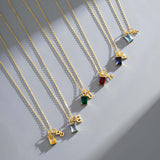 Luméclat Birthstone Letter Charm Necklace