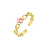 Luméclat Curb Chain Gem Ring