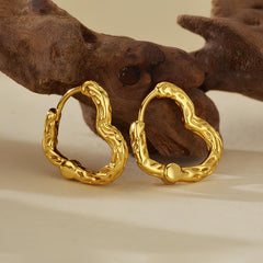 Luméclat Hammered Heart Hoop Earrings