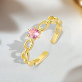 Luméclat Curb Chain Gem Ring