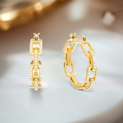 Luméclat Curb Chain Hoop Earrings